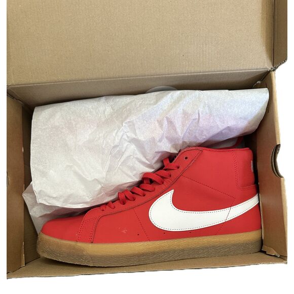 NIKE SB ZOOM BLAZER MID - University Red/White - Orange Label - Size 13 m - NEW - Picture 1 of 5